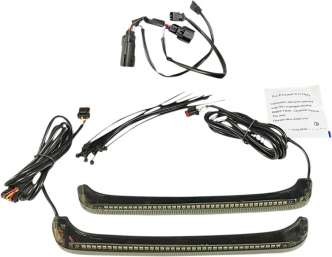 Custom Dynamics Sequential Dual Colour Low Profile Bagz Accent Lights With Smoke Lens For 2014-2021 Touring Electra/Road & Street Glide Models (CD-LPDC-BCM4-S)