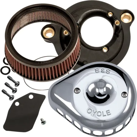 S&S Mini Teardrop Stealth Air Cleaner Kit in Chrome Finish For HD M8 Softail, Touring And Trike Models (170-0435C)