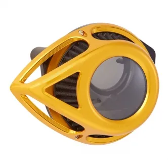 Arlen Ness Clear Tear Air Cleaner In Gold Finish For Harley Davidson 2017-2023 Touring & 2018-2023 Softail Models (18-974)