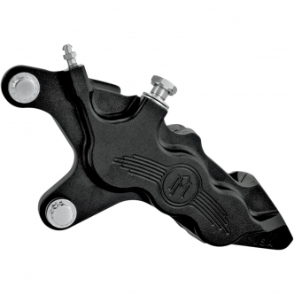 Performance Machine Bolt On Left Side 6 Piston Differential Bore 13 Inch Disc Caliper in Black Ops Finish For 1984-1999 FLST, 1997-1999 FXST, 1984-1999 FXR/FXD/FXWG, 1984-1999 XL, 1984-1999 FLT/FLH Models (0051-2913-SMB)