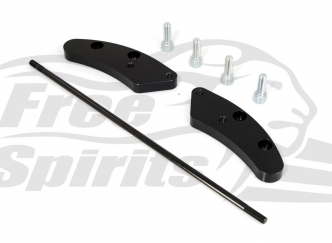 Free Spirits Extended Forward Control Adaptor Plates (60mm) in Black Finish For 2018-2023 Indian Scout Bobber Models (106110)