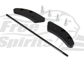 Free Spirits Extended Forward Control Adaptor Plates (80mm) in Black Finish For 2018-2023 Indian Scout Bobber Models (106111)