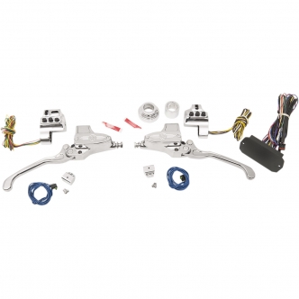 Performance Machine Control Kit 11/16 Inch With 11/16 Inch Hydraulic Clutch Handbus in Chrome Finish For 2014-2016 FLHT/FLHX Models (0062-4026-CH)