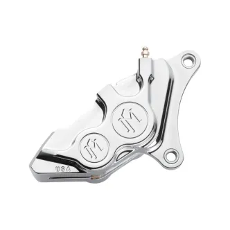 Performance Machine Front Right Side 4 Piston Differential Bore Caliper 11.5 Inch Discs in Chrome Finish For 1984-1999 B.T., XL, 1997-2011 FLSTS Springer Models (0053-2916-CH)