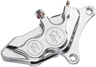 Performance Machine Front Right Side 4 Piston Differential Bore Caliper 11.5 Inch Discs in Chrome Finish For 2000-2014 Softail, 2000-2017 Dyna, 2000-2007 Touring, 2000-2013 XL, 2002-2005 V-Rod Models (0053-2920-CH)