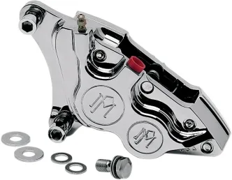 Performance Machine Front Right Side 4 Piston Differential Bore Caliper 11.5 Inch Discs in Polished Finish For 1984-1999 BT, XL, 1997-2011 FLSTS Springer Models (0053-2916-P)