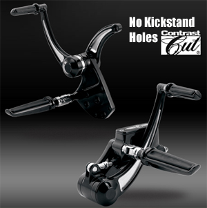 Performance Machine Contour Forward Controls in Contrast Cut Including Contour Pegs & Pedals For Customs (No Kickstand Holes) 1986-1999 Softail Models (0035-0044-BM)