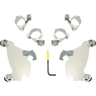 Memphis Shades Gauntlet Fairing Trigger-Lock Mounting Kit In Polished Stainless Steel For HD Dyna, Sportster And Street Models (MEK1981)