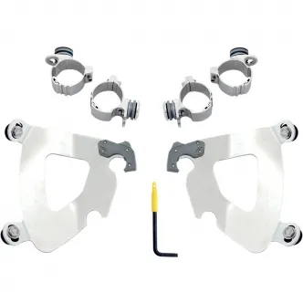 Memphis Shades Gauntlet Fairing Trigger-Lock Mounting Kit In Polished Stainless Steel For HD Sportster Models (MEK1984)