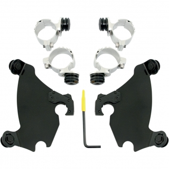 Memphis Shades Trigger-Lock Mounting Kit for Gauntlet Fairing in Black for Harley Davidson 1999-2005 FXD Dyna, 1986-2020 XL Sportster (excl. XL1200X/T, 11-19 XL883L, 11-19 XL1200C) and 2015-2020 XG500/750 (MEB1981)