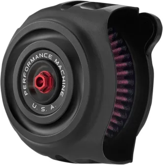 Performance Machine Vintage Air Cleaner in Black Ops Finish For 2001-2015 Softail, 2004-2017 Dyna (Except FXDLS), 2002-2007 FLT With Delphi EFI, 1999-2006 Twin Cam With Stock CV Carb Models (0206-2130-SMB)