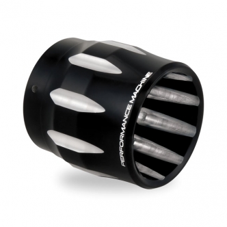 Performance Machine Tech 10 Exhaust Tip in Contrast Cut Finish For 4 Inch Vance & Hines Monster Round Mufflers (0204-2021TEC-BM)
