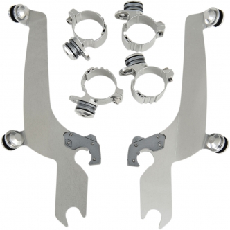 Memphis Shades No-Tool Trigger-Lock Mounting Kit For Memphis Sportshield In Polished Finish For HD Dyna And Softail Models (MEM8920)