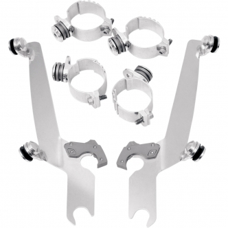 Memphis Shades No-Tool Trigger-Lock Mounting Kit For Memphis Sportshield In Polished Finish For HD Dyna And Softail Models (MEM8928)