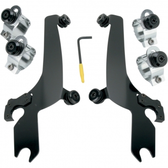 Memphis Shades No-Tool Trigger-Lock Mounting Kit For Memphis Sportshield In Black Finish For HD Dyna And Softail Models (MEB8920)