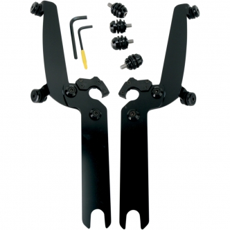 Memphis Shades No-Tool Trigger-Lock Mounting Kit For Memphis Sportshield In Black Finish For HD Softail Models (without OEM light bar) (MEB8922)