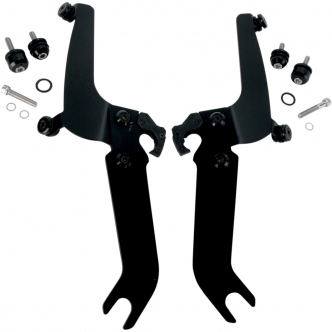 Memphis Shades No-Tool Trigger-Lock Mounting Kit For Memphis Sportshield In Black Finish For HD Softail Models (With OEM light bar) (MEB8923)