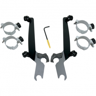 Memphis Shades No-Tool Trigger-Lock Mounting Kit For Memphis Sportshield In Black Finish For HD Dyna And Softail Models (MEB8928)