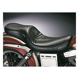 Le Pera Maverick Smooth Foam 2-Up Seat 15 Inch Rider Width in Black For 2004-2005 FXDWG (Excluding Other Dyna) Models (LF-973)