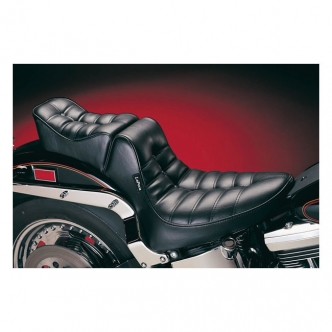 Le Pera Regal Pleated Foam 2-Up Seat 12.5 Inch Rider Width in Black For 1984-1999 Softail With Up To 150mm Rear Tire Models (LN-157)