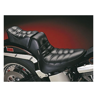 Le Pera Regal Pleated Foam 2-Up Seat 12.5 Inch Rider Width in Black For 2000-2017 Softail (Excluding Deuce, FXS, FLS/S) With Up To 150mm Tire Models (LX-157)