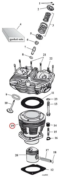 Doss Replacement Rear Cylinder In Black Finish For Harley Davidson 1979-1984 1340cc/80 Inch Shovel (16495-78) (34-006)