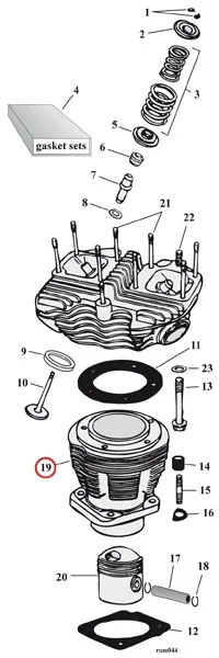 Doss Replacement Front Cylinder In Black Finish For Harley Davidson 1966-1978 1200cc/74 Inch Shovel (16485-74A) (30-629)