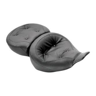 Mustang Regal Wide Touring 2-Up Seat in Black For 1991-1996 FLT, FLHT Touring Models (75565)