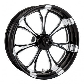 Performance Machine 18 x 3.5 Front Paramount Wheel In Contrast Cut Finish For Harley Davidson 2007 FXST, 2007-2011 FXSTC, 2007-2009 FXSTB, 2007 FXSTD & 2011-2013 FXS Non-ABS Models (1240-7806R-PAR-BM)