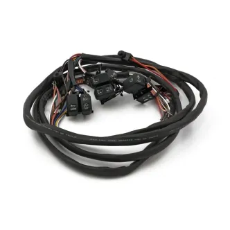DOSS Switch Set in Black With Radio. Complete with Amber LED Backlit Switches And 60 Inch Wires For Harley Davidson 2007-2013 FLT Touring Models (63342B)