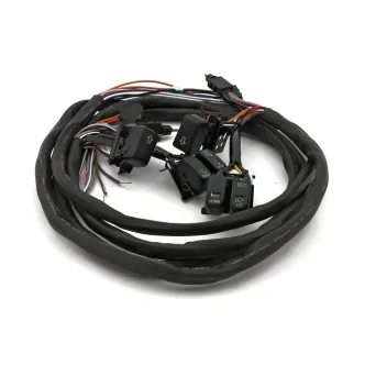 DOSS Switch Set in Black With Radio And Cruise Control. Complete with Switches And 60 Inch Wires For Harley Davidson 1996-2006 FLT Touring Models (ARM831029)
