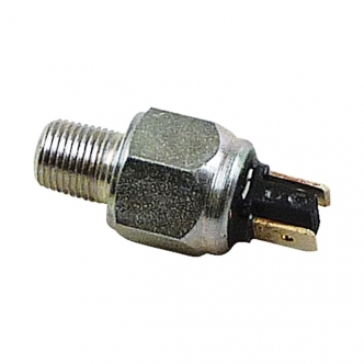 Standard CO. Rear Spade Type Hydraulic Brake Light Switch For 1971-1984 FL, Late 1972-1984 FX, 1982-1994 FXR, 1984-2020 Softail, 1980-2020 FLT/Touring, 1991-2007 Dyna, 2002-2017 V-Rod, 1979-2020 XL Sportster Models (ARM670249)