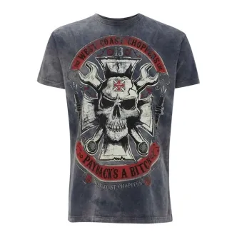 West Coast Choppers Mechanic T-shirt Vintage Blue Size Small (ARM266759)