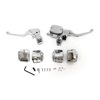 Doss Handlebar Control Kit Without Switches & Wiring In Chrome With 11/16 Inch Bore For Harley Davidson 1996-2013 Big Twin & 1996-2003 Sportster Models (Excl. 2011-2013 Softail, 2012-2013 Dyna, FXCW & Touring Models) (ARM335009)