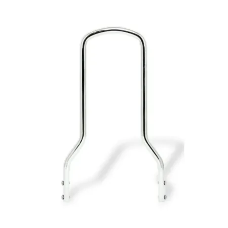 Doss 15 Inch Tall And 8-3/4 Inch Wide Round Steel Sissy Bar With Regular Top in Chrome Finish (80183)