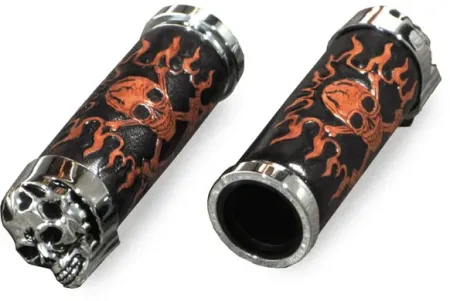 Doss Handlebar Grip Set, Cushion Skull Leather (74693)