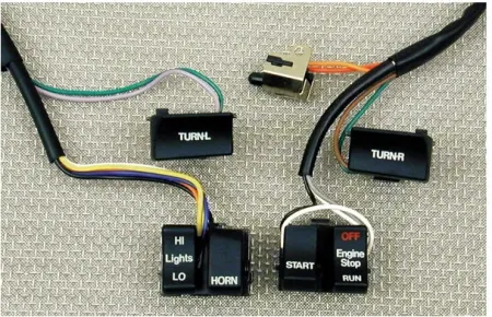 Doss Handlebar Switch & Wiring Kit In Black. Complete with 47 Inch Wiring For Harley Davidson 1982-1985 Big Twin And Sportster Models (62397)