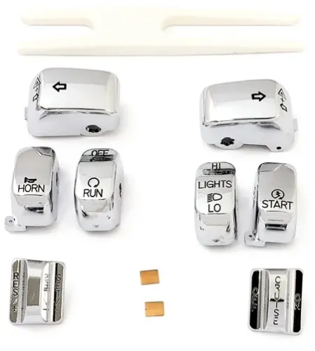 Doss Handlebar Switch Cap Kit In Chrome For Harley Davidson 1996-2013 Touring Models With Cruise Control (71803-03) (26-125)
