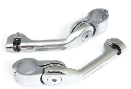 Doss Foot Peg Mount Kit Long In  Chrome Finish For 1 1/4 Inch Engine Guards (77433)