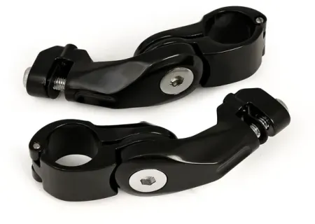Doss Foot Peg Mount Kit Short In Black Finish For 1 1/4 Inch Engine Guards (77461B)