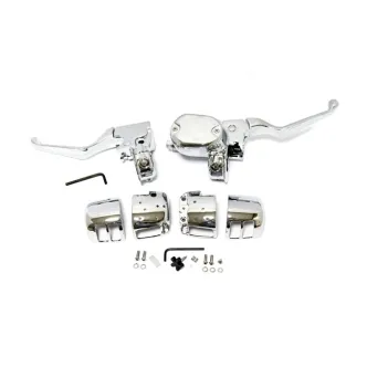 Doss Handlebar Control Kit With Switch Housing Only In Chrome 14mm Inch Bore For Harley Davidson 2007-2013 Sportster Models With Dual Disc (ARM575049)