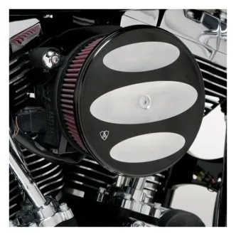 Arlen Ness Stage 2 Scalloped Billet Sucker Air Filter Kit In Black For Harley Davidson 1999-2017 Twin Cam (Exc. E-Throttle & 99-01 FLT) (50-873)