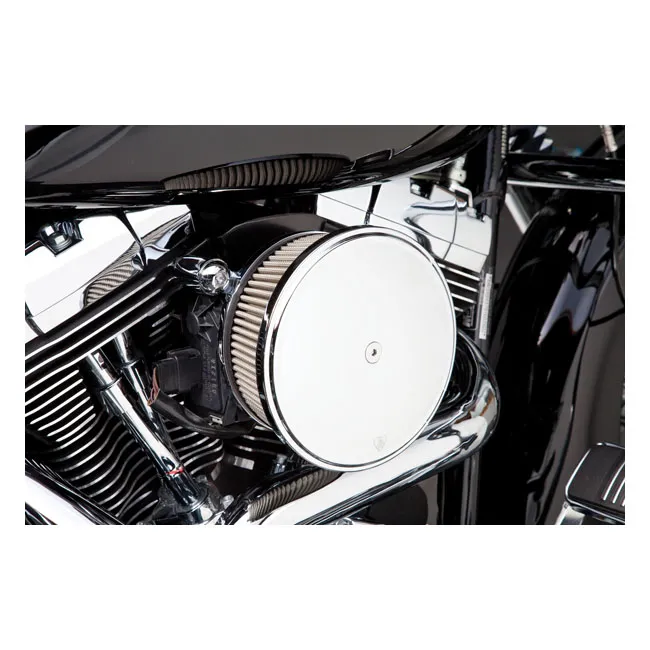 thumbnail image 2 of Lenkdou Smooth Stage 1 Air Cleaner Outer Cover – Harley Dyna Softail Road King – Black CNC Anodized 2 of 5