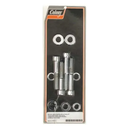 Colony Shock Mount Kit With Knurled Allenheads In Chrome For Harley Davidson 2002-2005 VRSCA & 2004-2005 VRSCB Models (2158-11)