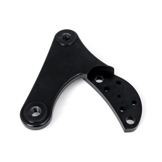 Kustom Tech 2 Piston Caliper Mounting Bracket Front For Left Side In Black For Harley Davidson 1984-1999 Evo Big Twin Models With 39mm & 41mm Showa Forks (03-072)