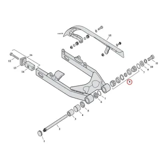 Doss Swingarm Bearing Assembly For Harley Davidson 2004-2005 Dyna And 2000-2003 Sportster Models (ARM690749)