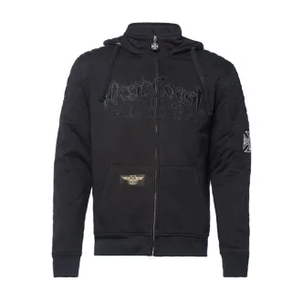 West Coast Choppers Zip Hoodie Por Vida With Aramid Fiber By Dupont Black Size Medium (ARM198955)