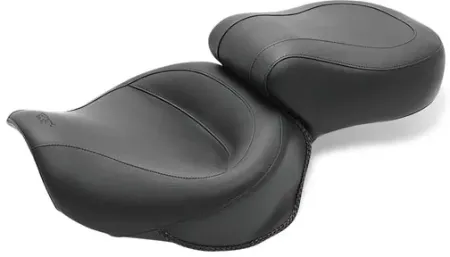 Mustang 1-Piece 2-Up Wide Touring Vintage Seat Plain Black For Honda 2000-2007 VT1100 Sabre, 1997-2008 Spirit, 1987-1997 Shawdow & 1995-2001 Ace Models (75018)