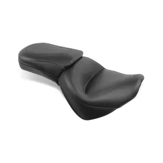 Mustang 1-Piece 2-Up Wide Touring Vintage Seat Plain Black For Honda 2010-2014 VT1300C Sabre, 2010-2015 VT1300C Interstate & 2010-2016 VT1300C Stateline Models (76641)