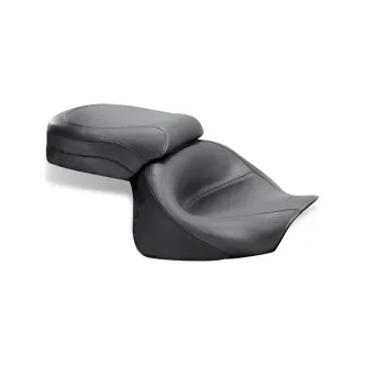 Mustang 2-Piece Wide Touring Vintage Seat Plain Black For Kawasaki 2003-2008 Vulcan Classic & 2005-2008 Vulcan 1600 Nomad Models (75891)